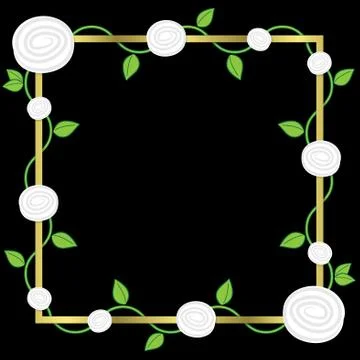 Rose vine frame in vector format. Stock Illustration