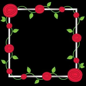 Rose vine frame in vector format. Stock Illustration