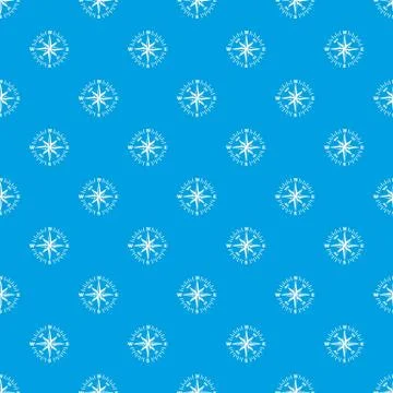 Rose wind pattern seamless blue Stock Illustration