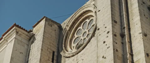Rose window in a catholic church Stock Footage 151354949
