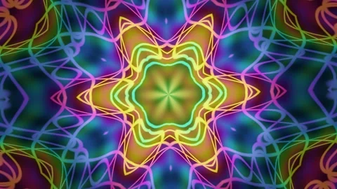 Rose Window Prismatic Kaleidoscope Stock Footage 342732125
