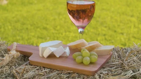 Rose wine and snack Stock Footage 139651608