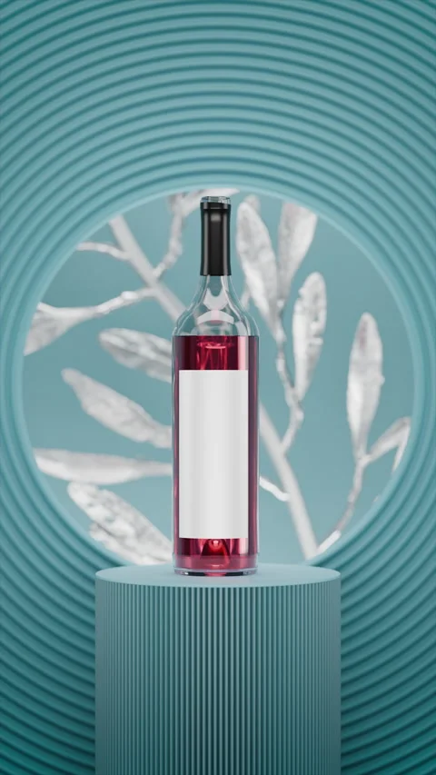 Rose Wine Bottle Display Stock Footage 325218799