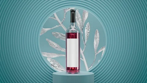 Rose Wine Bottle Display Stock Footage 325218836