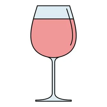 Rose wine glass representing drinks and celebration Stock Illustration
