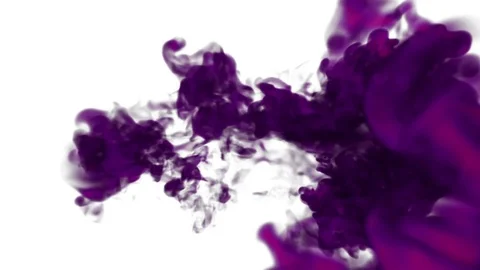 Roseate Ink with alpha mask underwater move in slow motion. VFX Cloud of Ink or Stock Footage