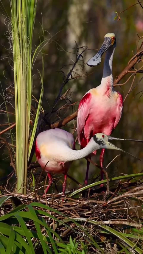 Roseate Spoonbill in the wild Stock Footage 328980137