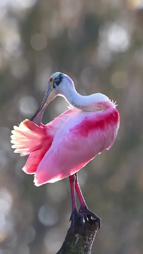 Roseate Spoonbill in the wild Stock Footage 328980218