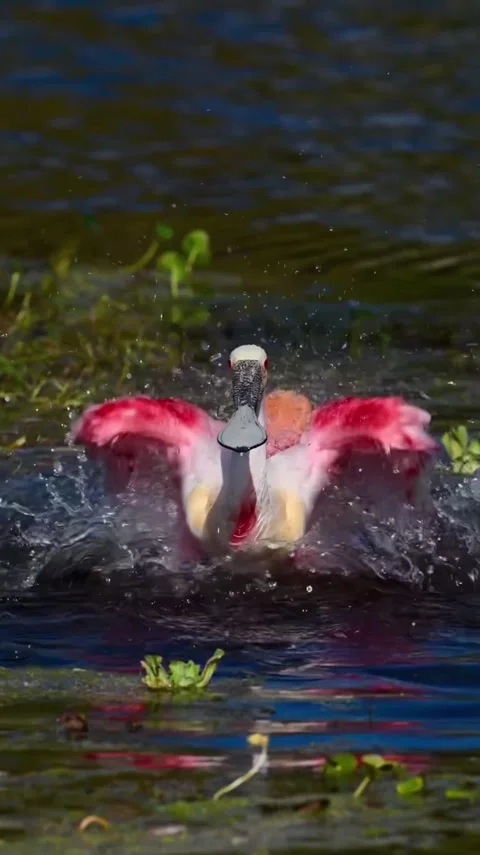 Roseate Spoonbill in the wild Stock Footage 328980544