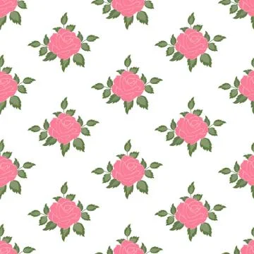 Rosebud flower seamless pattern Stock Illustration