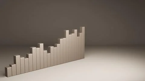 Rosegold up stock graph Stock Illustration