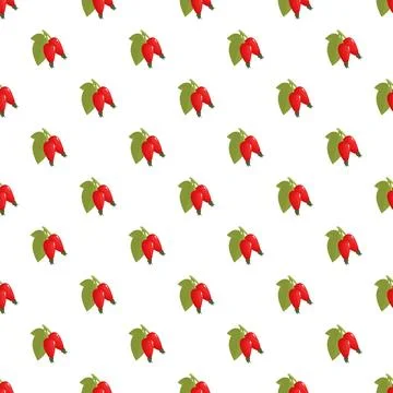 Rosehip berries seamless pattern on white background Stock Illustration