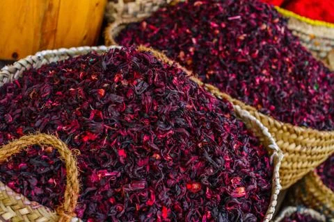 Roselle. Selective focus Stock Photos