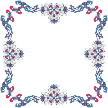 Rosemaling frame  Stock Illustration