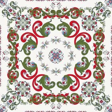 Rosemaling vector pattern 28 Rosemaling tile, traditional Norwegian decora... Stock Photos