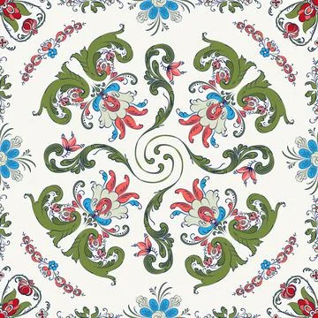Rosemaling vector pattern Stock Illustration