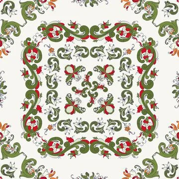 Rosemaling vector pattern Stock Illustration