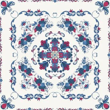 Rosemaling vector pattern Stock Illustration