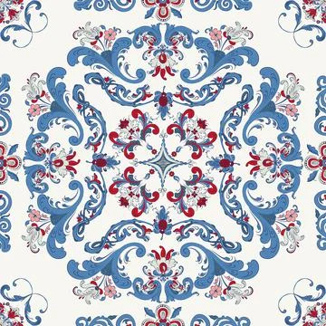 Rosemaling vector pattern Illustrazione stock