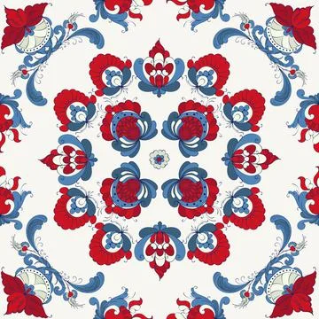 Rosemaling vector pattern Illustrazione stock