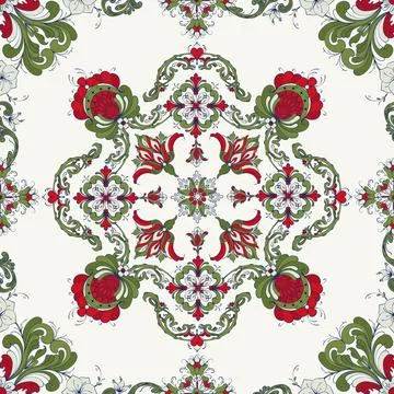 Rosemaling vector pattern Illustrazione stock