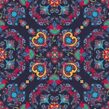 Rosemaling vector pattern Stock Illustration