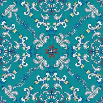 Rosemaling vector pattern Stock Illustration