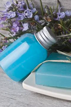 Rosemary bath items. Stock Photos