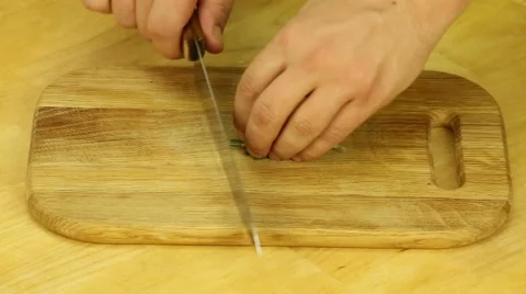 Rosemary chopping knife Video stock 61874047