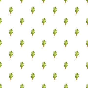 Rosemary herb sprig seamless pattern background Stock Illustration