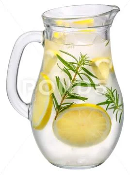 Rosemary lemon detox water pitcher Stock Photos