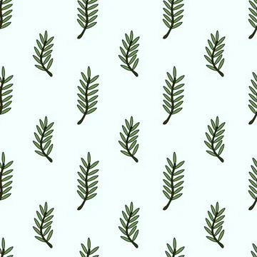 Rosemary twigs Herbs seamless pattern. Kitchen endless background. 스톡 일러스트