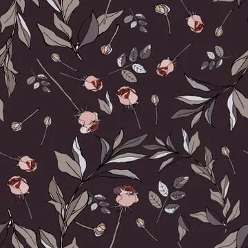 Rose.pattern.green Stock Illustration