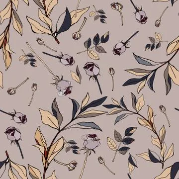 Rose.pattern.green Stock Illustration