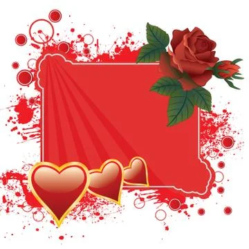 Roses and hearts background Stock Illustration