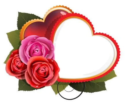 Roses and hearts. Valentine's Day card Stock Illustration