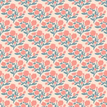 Roses and leaves vector damask seamless pattern Illustrazione stock