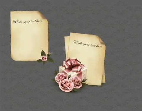 Roses and Vintage background vector Stock Illustration
