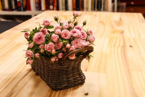 Roses in a basket Stock Photos