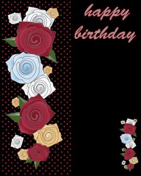 Roses on black Illustrazione stock