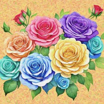 Roses Bouquet Stock Illustration