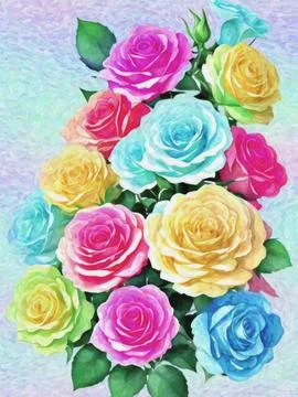 Roses Bouquet Stock Illustration