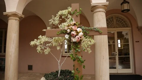Roses On A Cross Stock Footage 104774368