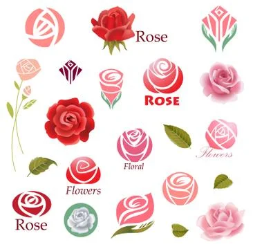 Roses design elements Stock Illustration