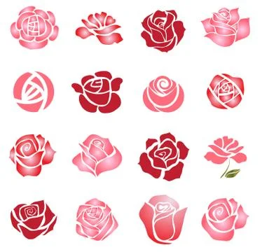 Roses design elements Stock Illustration