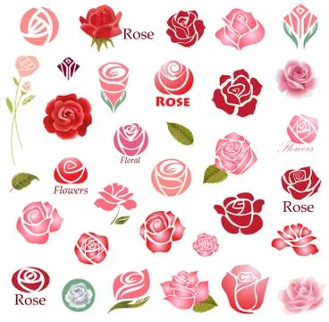 Roses design elements Stock Illustration