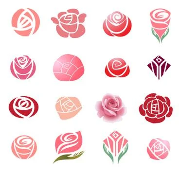 Roses design elements Stock Illustration