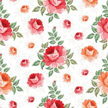 Roses, floral background, seamless pattern Stock-Illustration