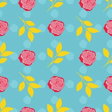 Roses floral vector repeat pattern illustration design Stock Illustration