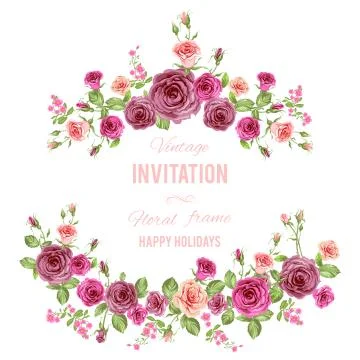 Roses frame Stock Illustration